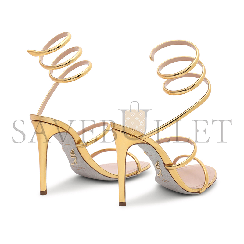 RENÉ CAOVILLA CLEO METALLIC GOLD SANDAL 105 C12351 RENÉ CAOVILLA CLEO METALLIC GOLD SANDAL 105 C12351